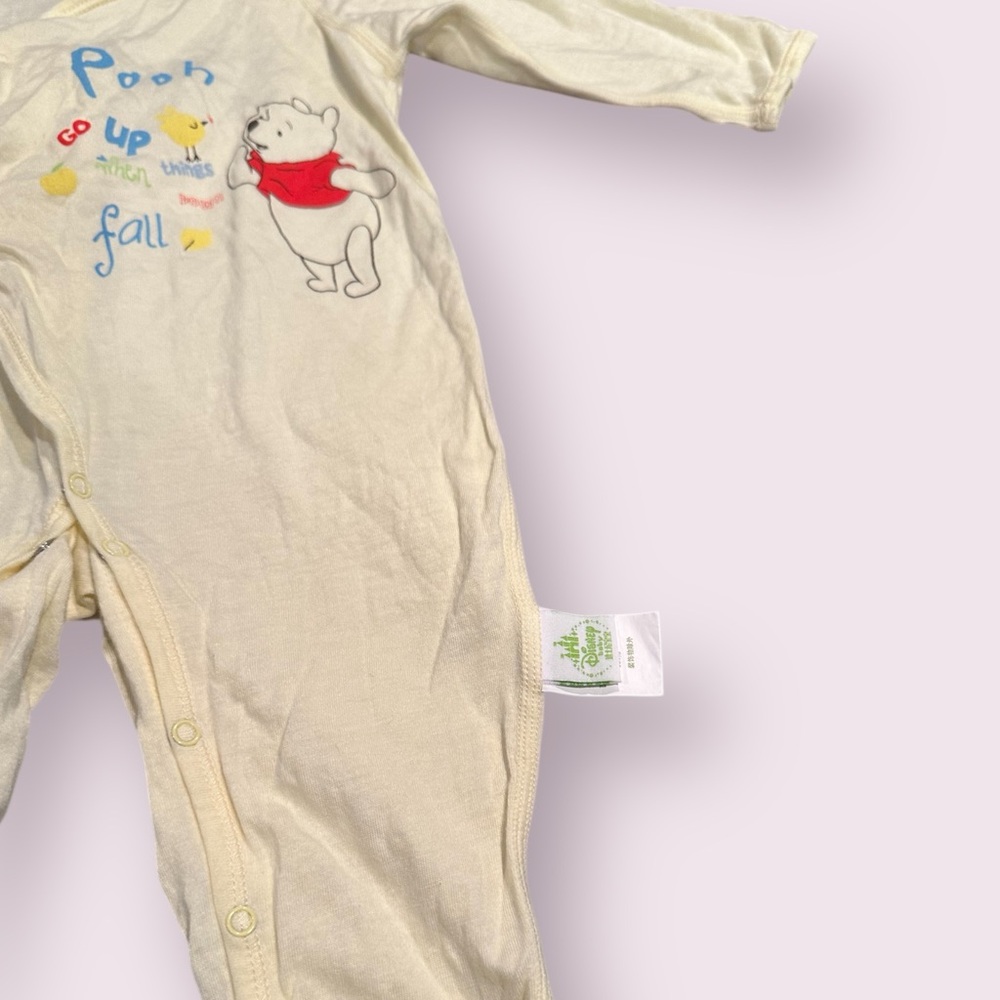 Vintage Disney Baby Winnie The Pooh Light Yellow Baby Outfit Size 3 Month - Picture 3 of 8